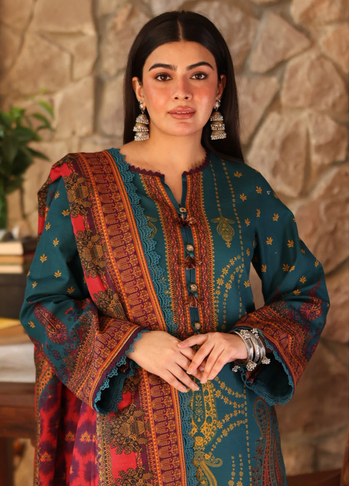 Asim Jofa Printed Khaddar Winter 3 Piece Unstitched Suit AJ24UW AJUW-52 Asim Jofa Printed Khaddar Winter 3 Piece Unstitched Suit AJ24UW AJUW-52