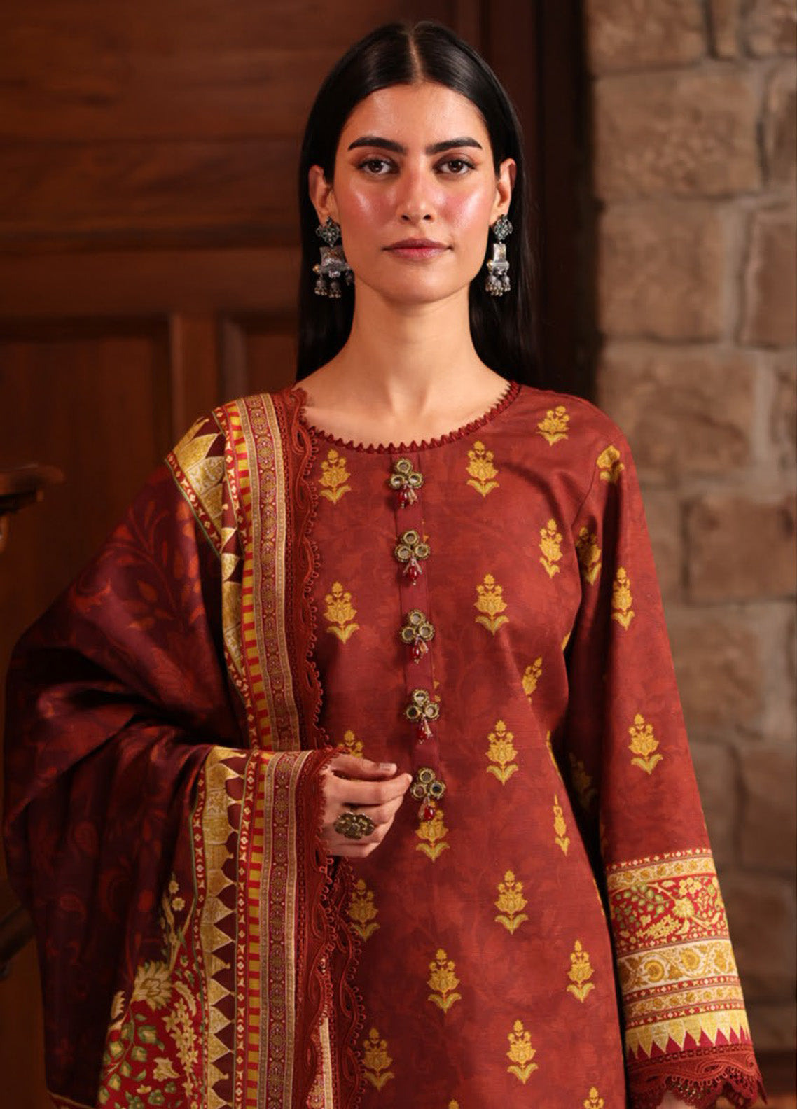 Asim Jofa Printed Khaddar Winter 3 Piece Unstitched Suit AJ24UW AJUW-59 Asim Jofa Printed Khaddar Winter 3 Piece Unstitched Suit AJ24UW AJUW-59