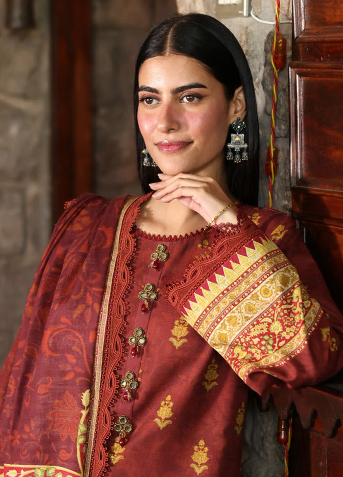 Asim Jofa Printed Khaddar Winter 3 Piece Unstitched Suit AJ24UW AJUW-59 Asim Jofa Printed Khaddar Winter 3 Piece Unstitched Suit AJ24UW AJUW-59