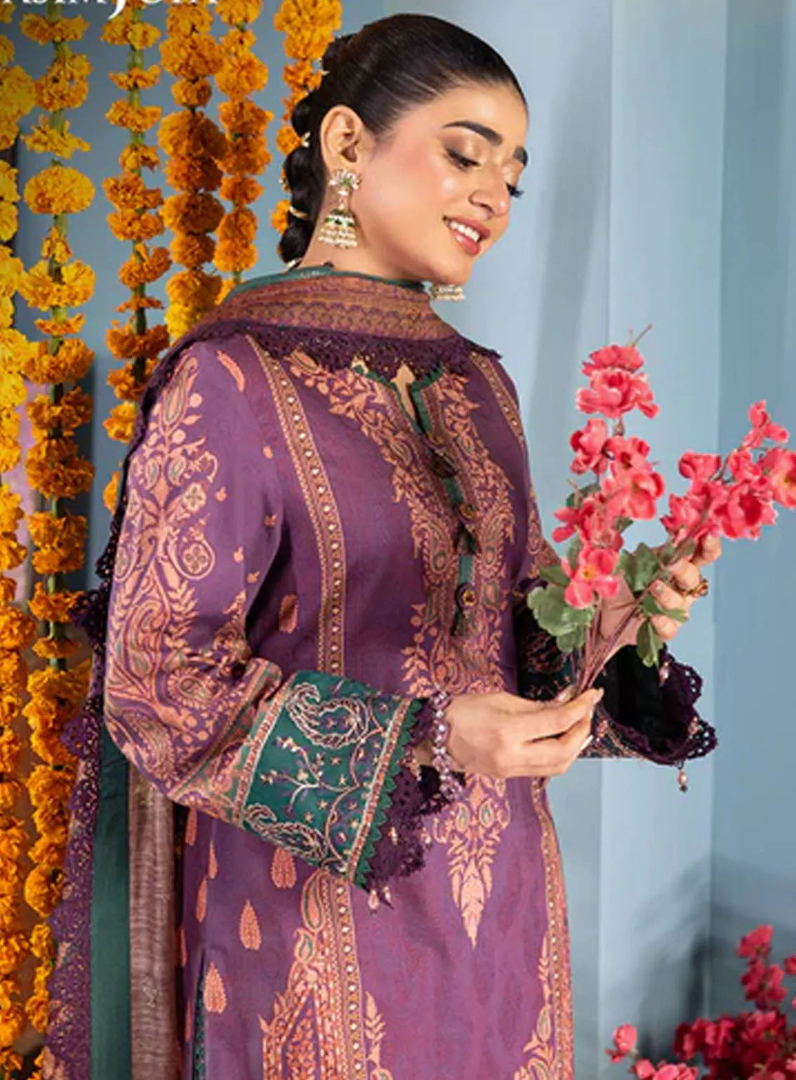 Asra By Asim Jofa Eid Festive Jacquard 3 Piece Unstitched Suit AJ24AE AJRA-02 Asra By Asim Jofa Eid Festive Jacquard 3 Piece Unstitched Suit AJ24AE AJRA-02