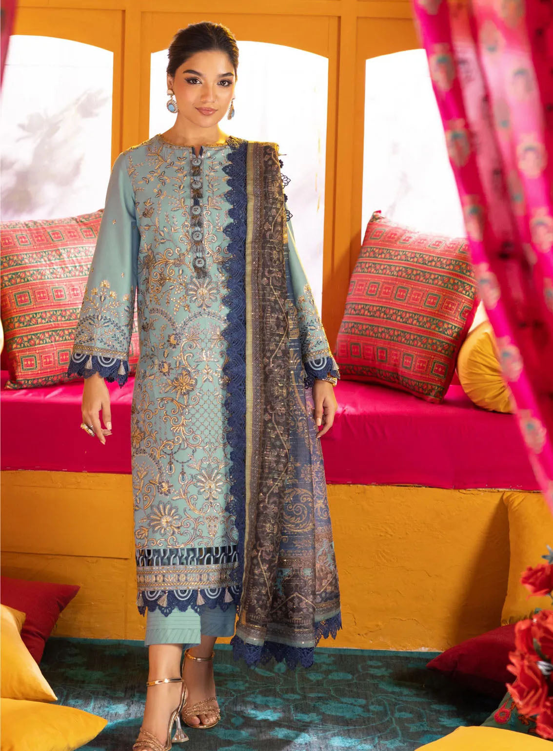 Asra By Asim Jofa Eid Festive Lawn 3 Piece Unstitched Suit AJ24AE AJRA-12 Asra By Asim Jofa Eid Festive Lawn 3 Piece Unstitched Suit AJ24AE AJRA-12