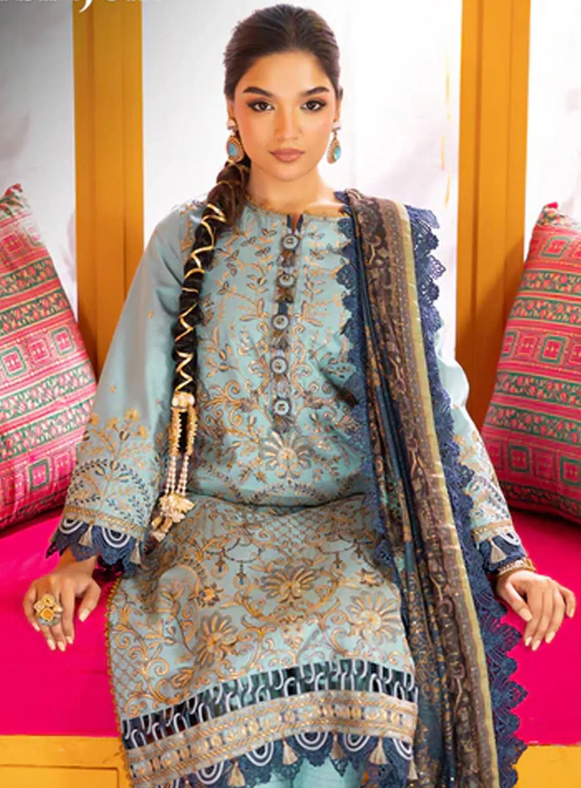 Asra By Asim Jofa Eid Festive Lawn 3 Piece Unstitched Suit AJ24AE AJRA-12 Asra By Asim Jofa Eid Festive Lawn 3 Piece Unstitched Suit AJ24AE AJRA-12
