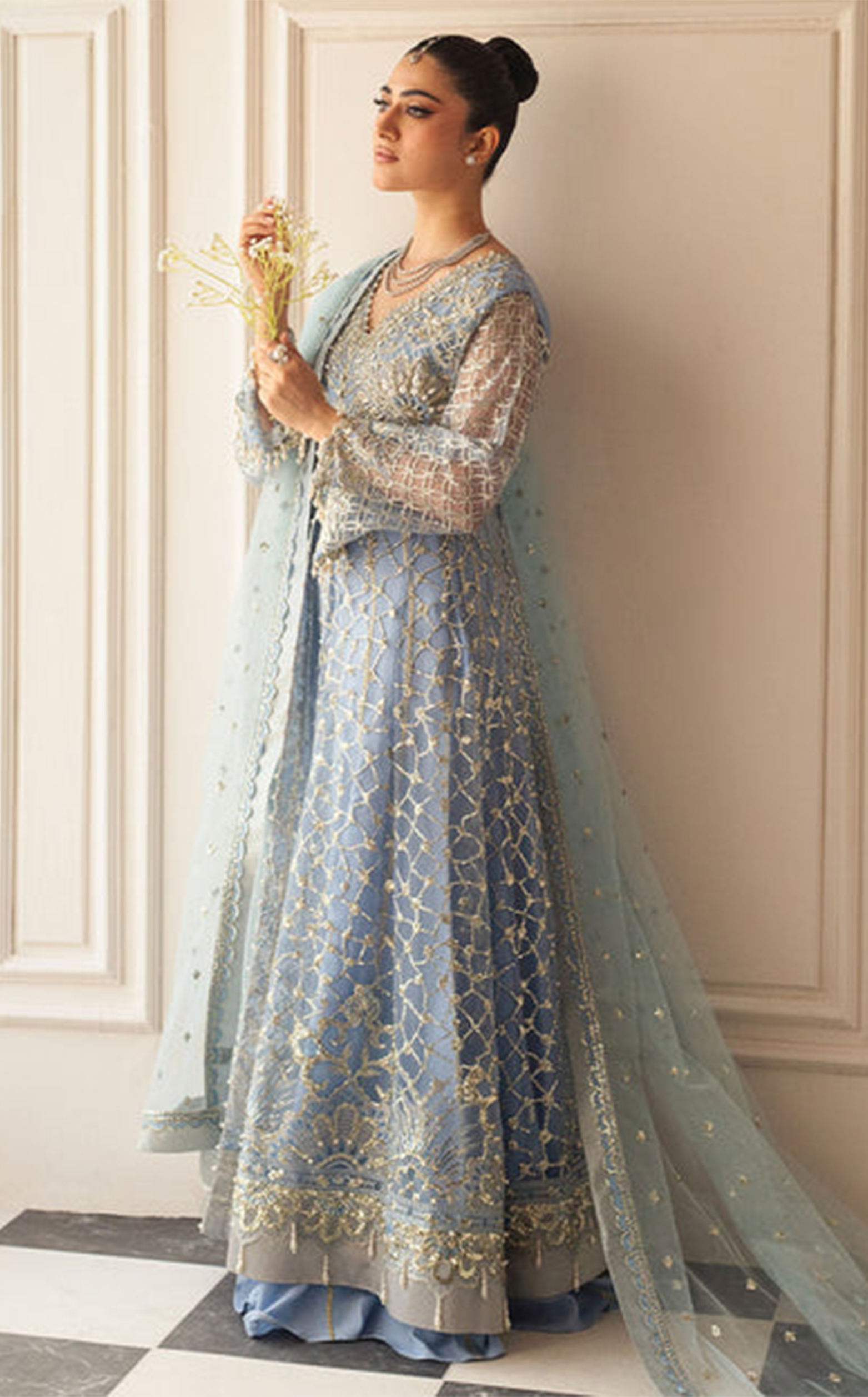 Aura By Mushq Embroidered Net 4 Piece Unstitched Suit MQ24HA D-04 PERIWINKLE Aura By Mushq Embroidered Net 4 Piece Unstitched Suit MQ24HA D-04 PERIWINKLE