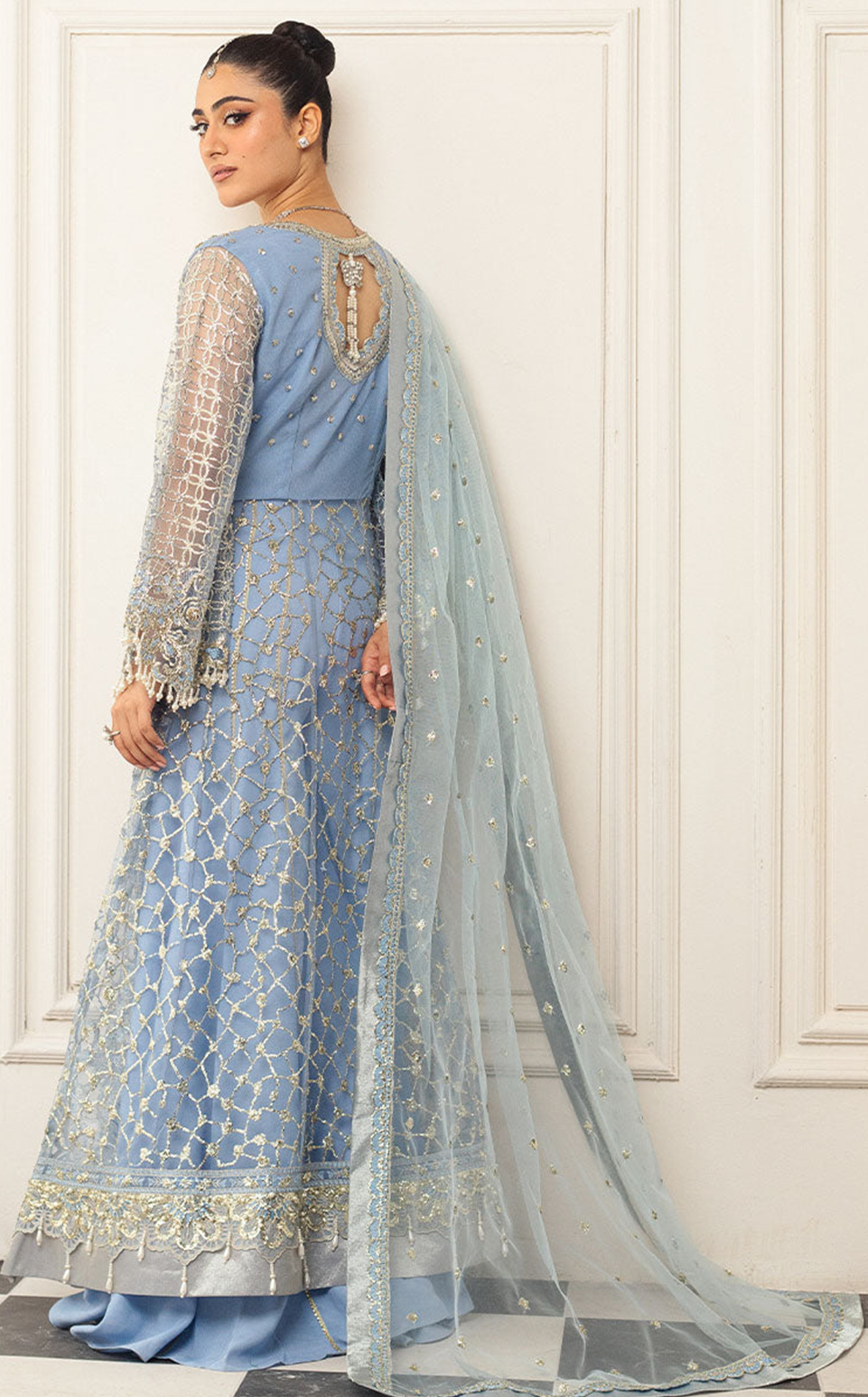 Aura By Mushq Embroidered Net 4 Piece Unstitched Suit MQ24HA D-04 PERIWINKLE Aura By Mushq Embroidered Net 4 Piece Unstitched Suit MQ24HA D-04 PERIWINKLE