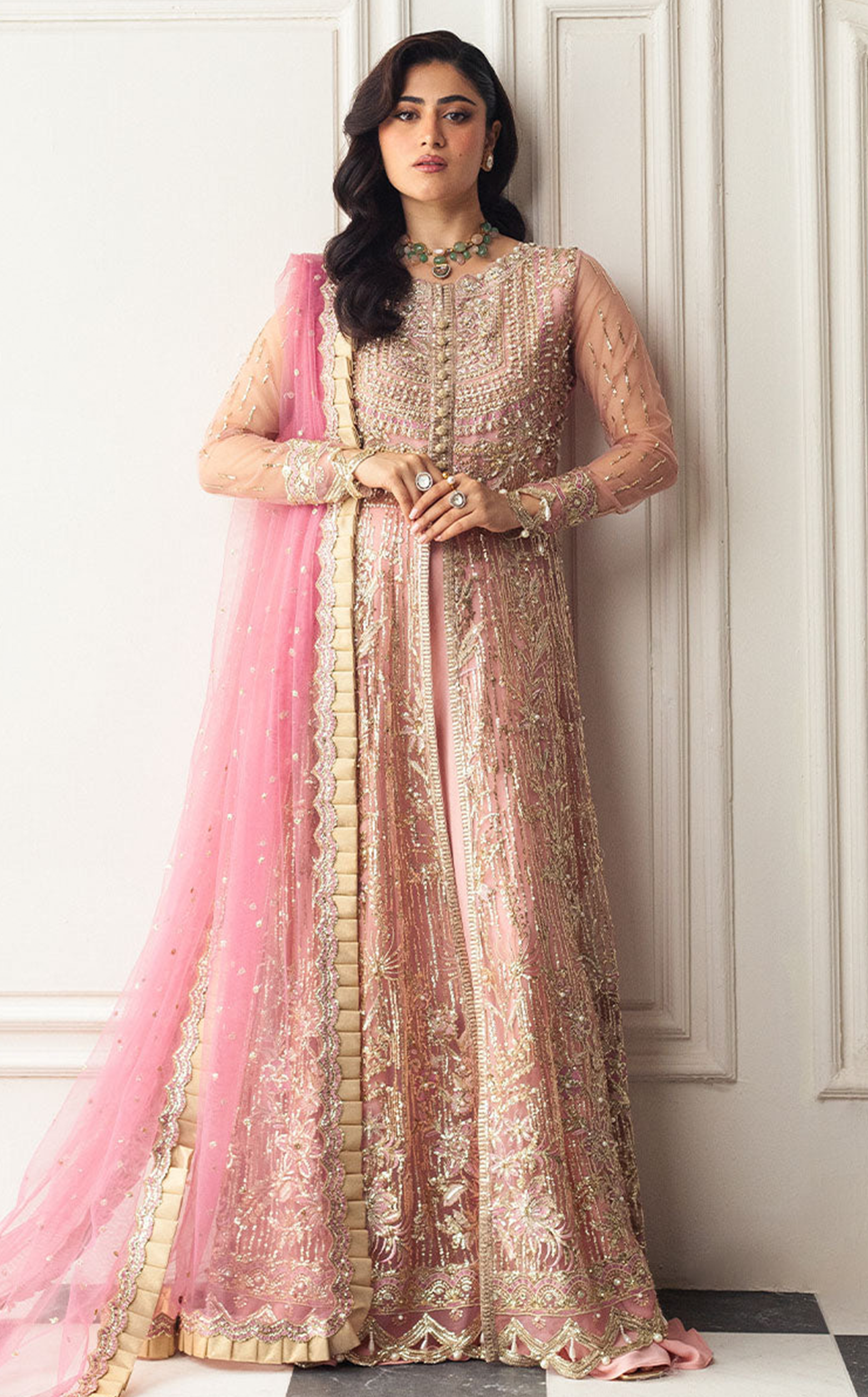 Aura By Mushq Embroidered Net 4 Piece Unstitched Suit MQ24HA D-08 AMARANTH Aura By Mushq Embroidered Net 4 Piece Unstitched Suit MQ24HA D-08 AMARANTH