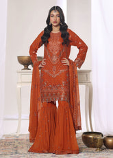 Aura By Soghat Creation Luxury Embroidered Chiffon 3 Piece Unstitched Suit SC26A D-LC-02