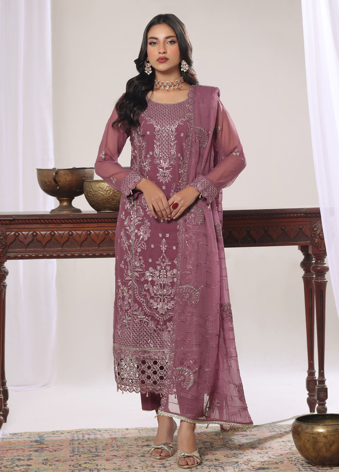 Aura By Soghat Creation Luxury Embroidered Chiffon 3 Piece Unstitched Suit SC26A D-LC-04 Aura By Soghat Creation Luxury Embroidered Chiffon 3 Piece Unstitched Suit SC26A D-LC-04
