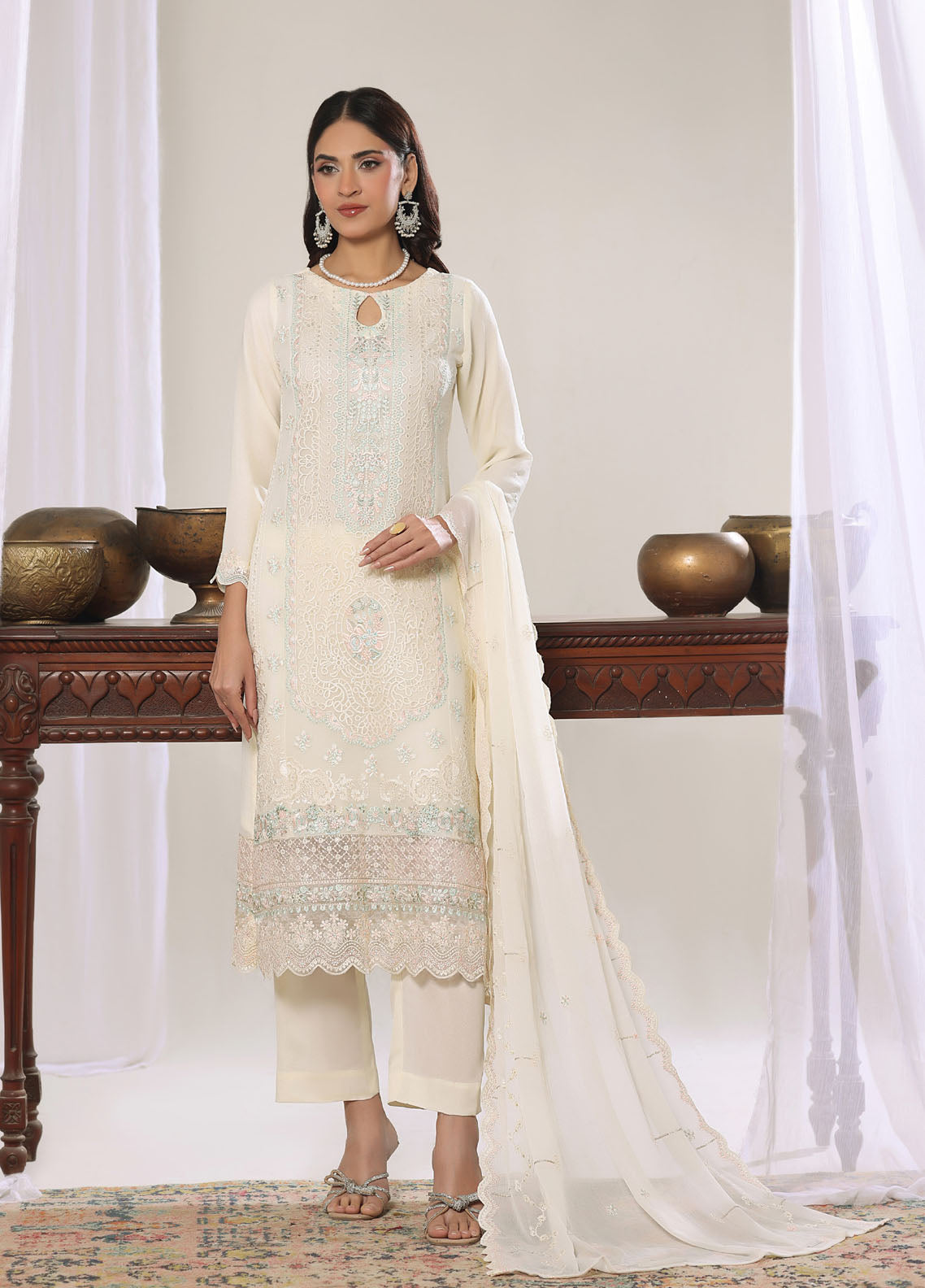 Aura By Soghat Creation Luxury Embroidered Chiffon 3 Piece Unstitched Suit SC26A D-LC-05 Aura By Soghat Creation Luxury Embroidered Chiffon 3 Piece Unstitched Suit SC26A D-LC-05