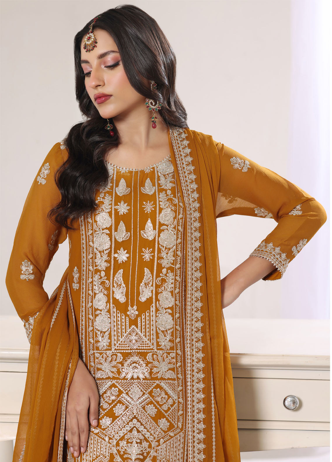 Aura By Soghat Creation Luxury Embroidered Chiffon 3 Piece Unstitched Suit SC26A D-LC-06 Aura By Soghat Creation Luxury Embroidered Chiffon 3 Piece Unstitched Suit SC26A D-LC-06