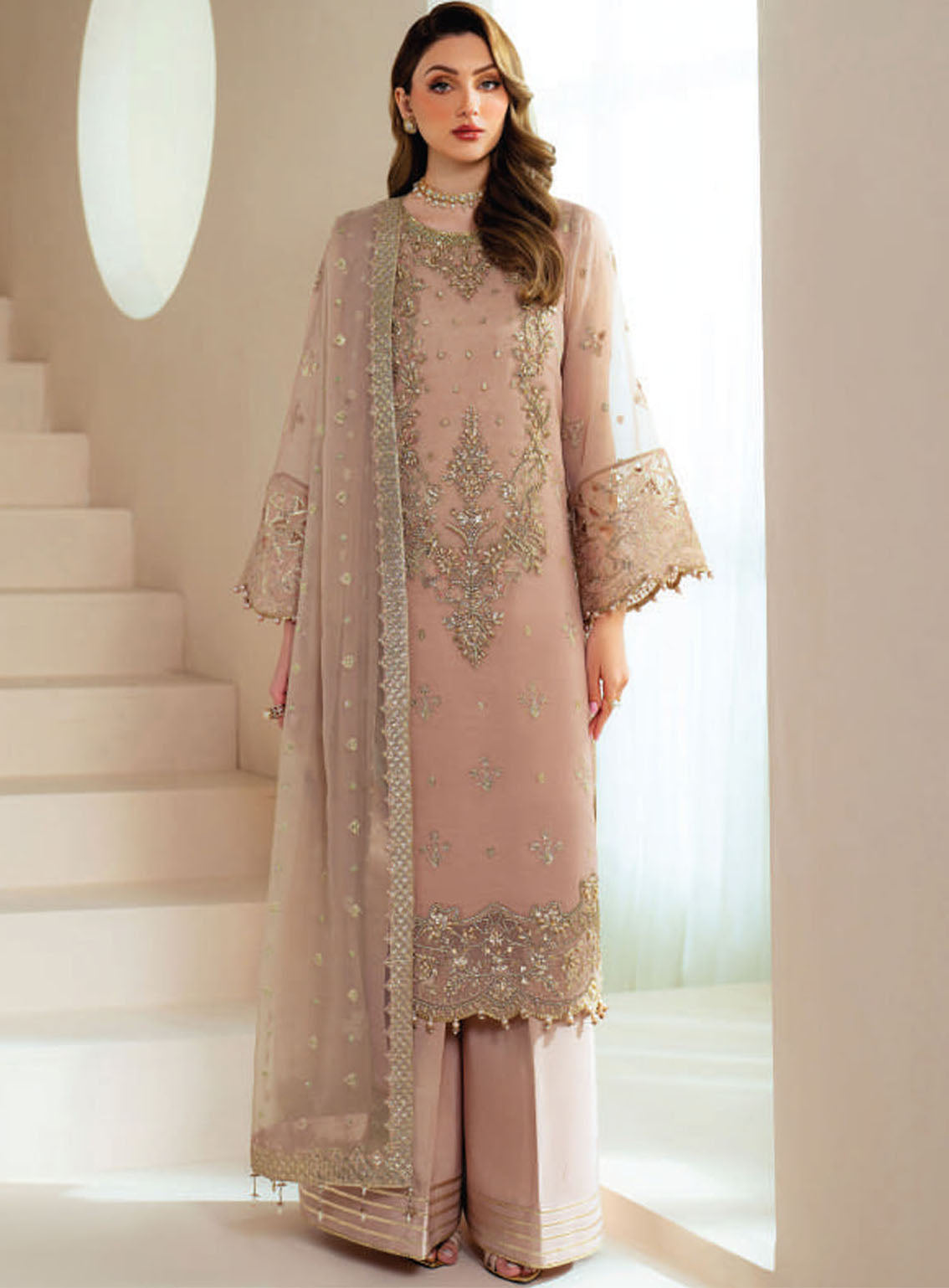 Aymal By Alizeh Embroidered Chiffon 3 Piece Unstitched Suit AF25A D-4043 JADE Aymal By Alizeh Embroidered Chiffon 3 Piece Unstitched Suit AF25A D-4043 JADE