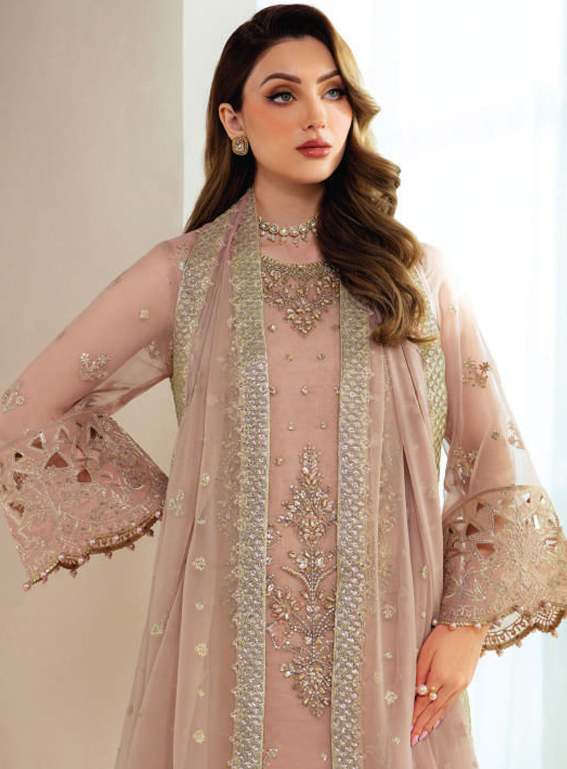 Aymal By Alizeh Embroidered Chiffon 3 Piece Unstitched Suit AF25A D-4043 JADE Aymal By Alizeh Embroidered Chiffon 3 Piece Unstitched Suit AF25A D-4043 JADE
