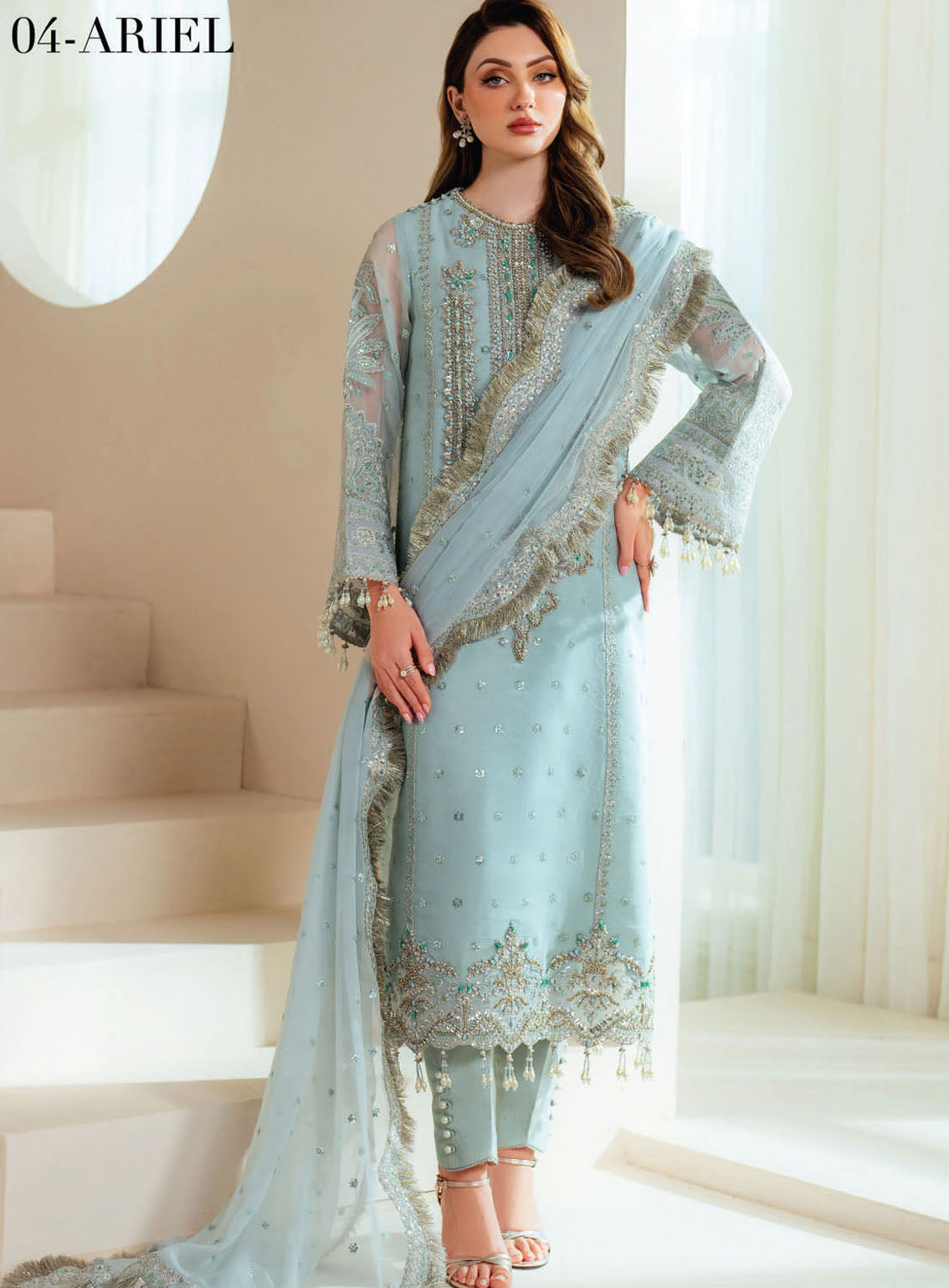 Aymal By Alizeh Embroidered Chiffon 3 Piece Unstitched Suit AF25A D-4044 ORLA Aymal By Alizeh Embroidered Chiffon 3 Piece Unstitched Suit AF25A D-4044 ORLA
