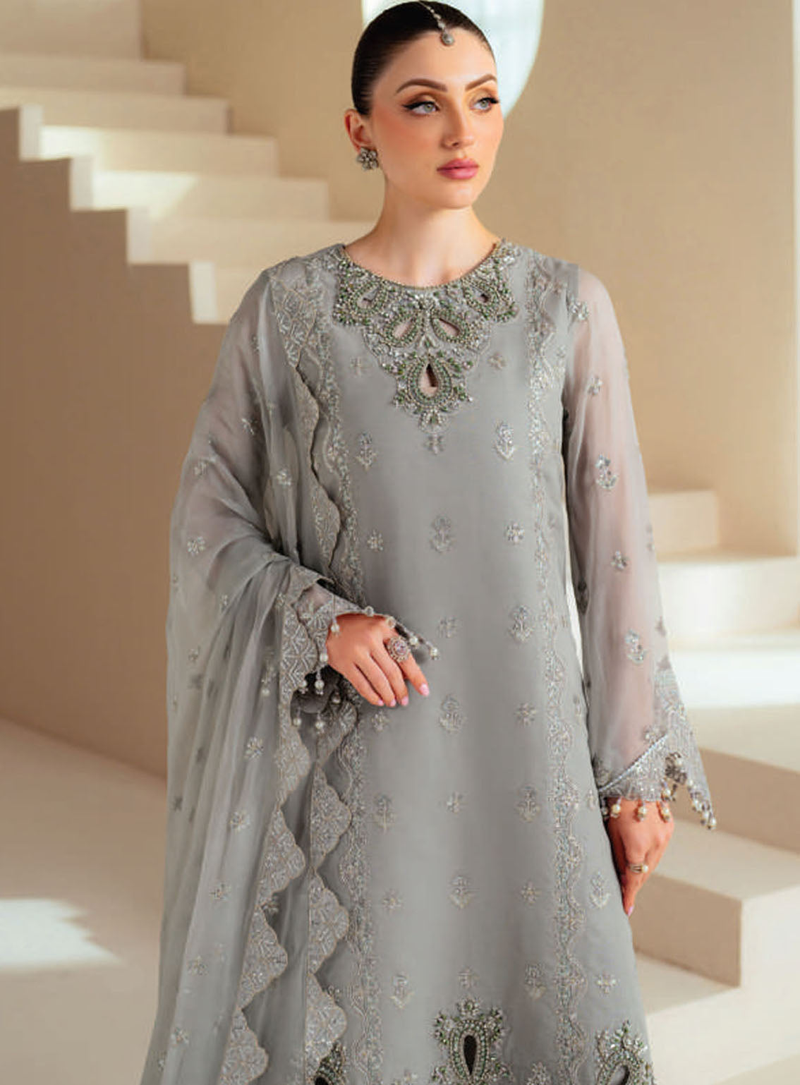 Aymal By Alizeh Embroidered Chiffon 3 Piece Unstitched Suit AF25A D-4046 AHVI Aymal By Alizeh Embroidered Chiffon 3 Piece Unstitched Suit AF25A D-4046 AHVI
