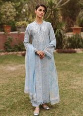 Ayzel By Afrozeh Core Embroidered Lawn 3 Piece Unstitched Suit AF24ACLV2 D-03 VEZIA