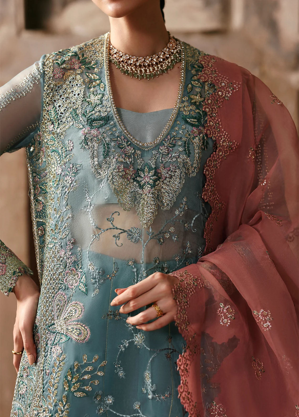 Ayzel By Afrozeh Kaashvi Embroidered Organza 3 Piece Unstitched Suit AF25KW D-04 RAVINA Ayzel By Afrozeh Kaashvi Embroidered Organza 3 Piece Unstitched Suit AF25KW D-04 RAVINA