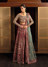 Ayzel By Afrozeh Kaashvi Embroidered Raw Silk 3 Piece Unstitched Suit AF25KW D-09 ROSHANI