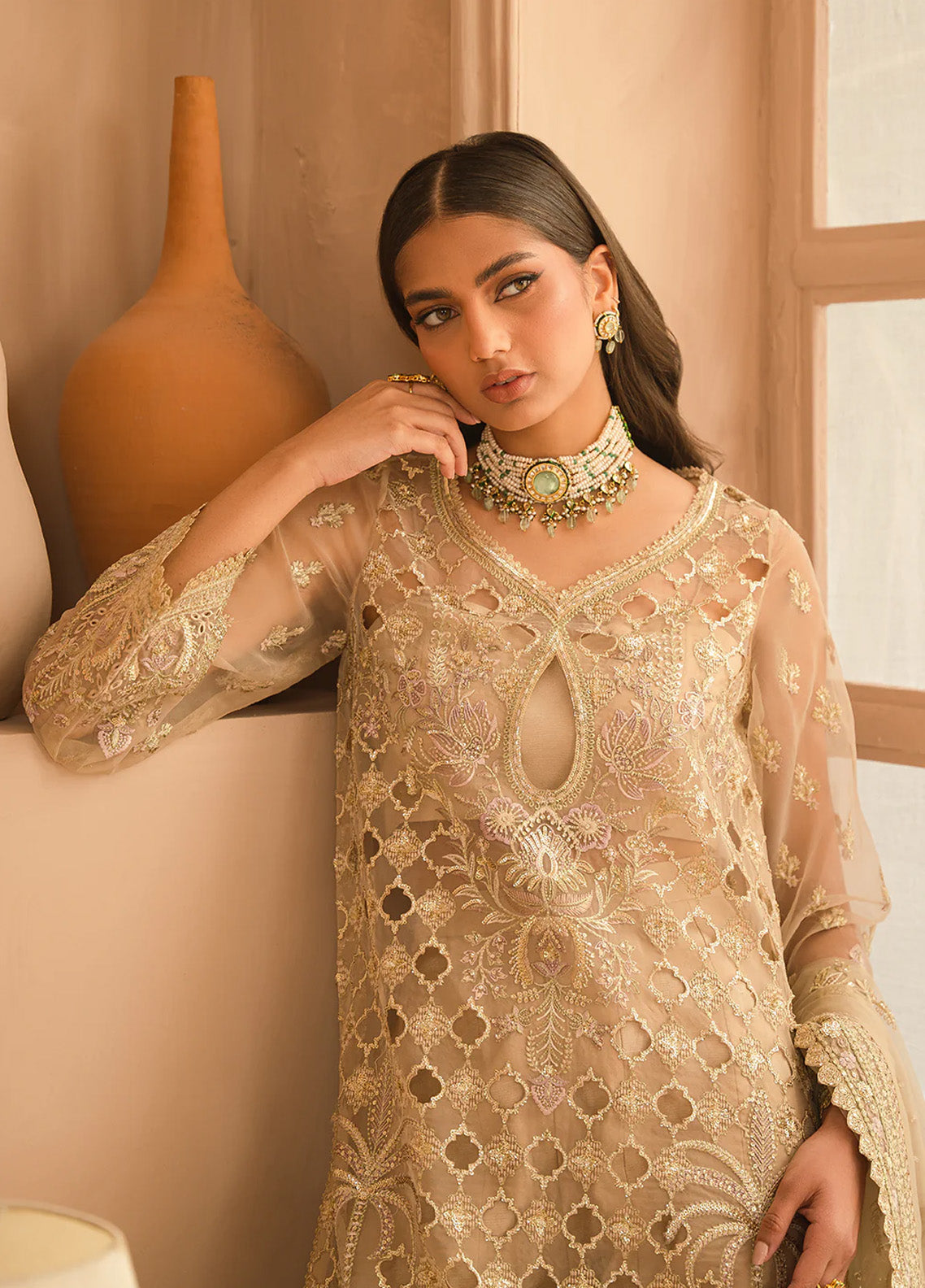 Ayzel By Afrozeh Panache Embroidered Organza 3 Piece Unstitched Suit AF24PF D-08 RUSA Ayzel By Afrozeh Panache Embroidered Organza 3 Piece Unstitched Suit AF24PF D-08 RUSA