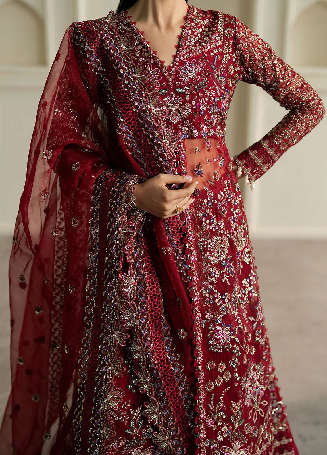 Ayzel By Afrozeh Pehli Nazar Embroidered Organza 3 Piece Unstitched Suit AF25APNF D-01 NAQQASH Ayzel By Afrozeh Pehli Nazar Embroidered Organza 3 Piece Unstitched Suit AF25APNF D-01 NAQQASH