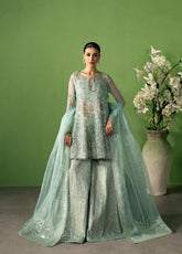 Ayzel By Afrozeh Pehli Nazar Embroidered Organza 3 Piece Unstitched Suit AF25APNF D-04 ZARBAAF