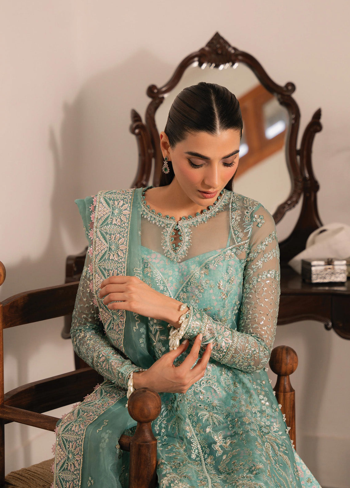 Ayzel By Afrozeh Solene Embroidered Organza 3 Piece Unstitched Suit AF24SF D-01 ADELA Ayzel By Afrozeh Solene Embroidered Organza 3 Piece Unstitched Suit AF24SF D-01 ADELA