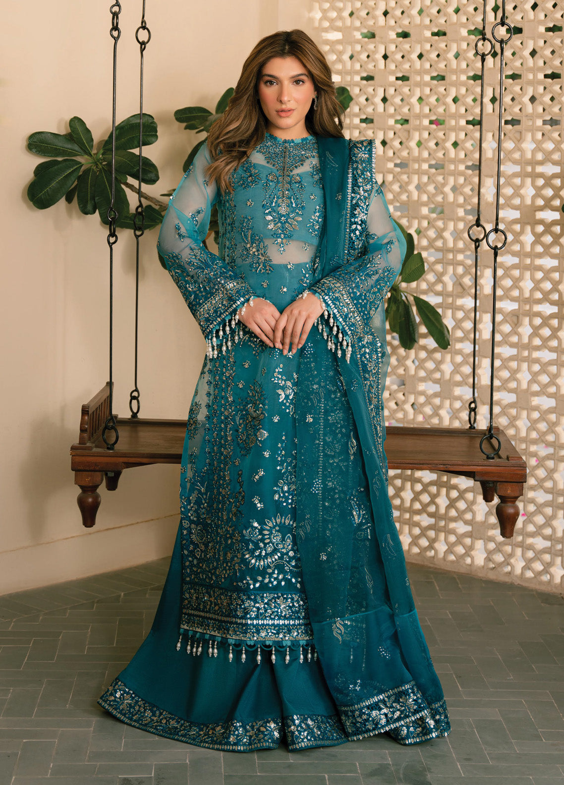 Ayzel By Afrozeh Solene Embroidered Organza 3 Piece Unstitched Suit AF24SF D-10 LILA Ayzel By Afrozeh Solene Embroidered Organza 3 Piece Unstitched Suit AF24SF D-10 LILA