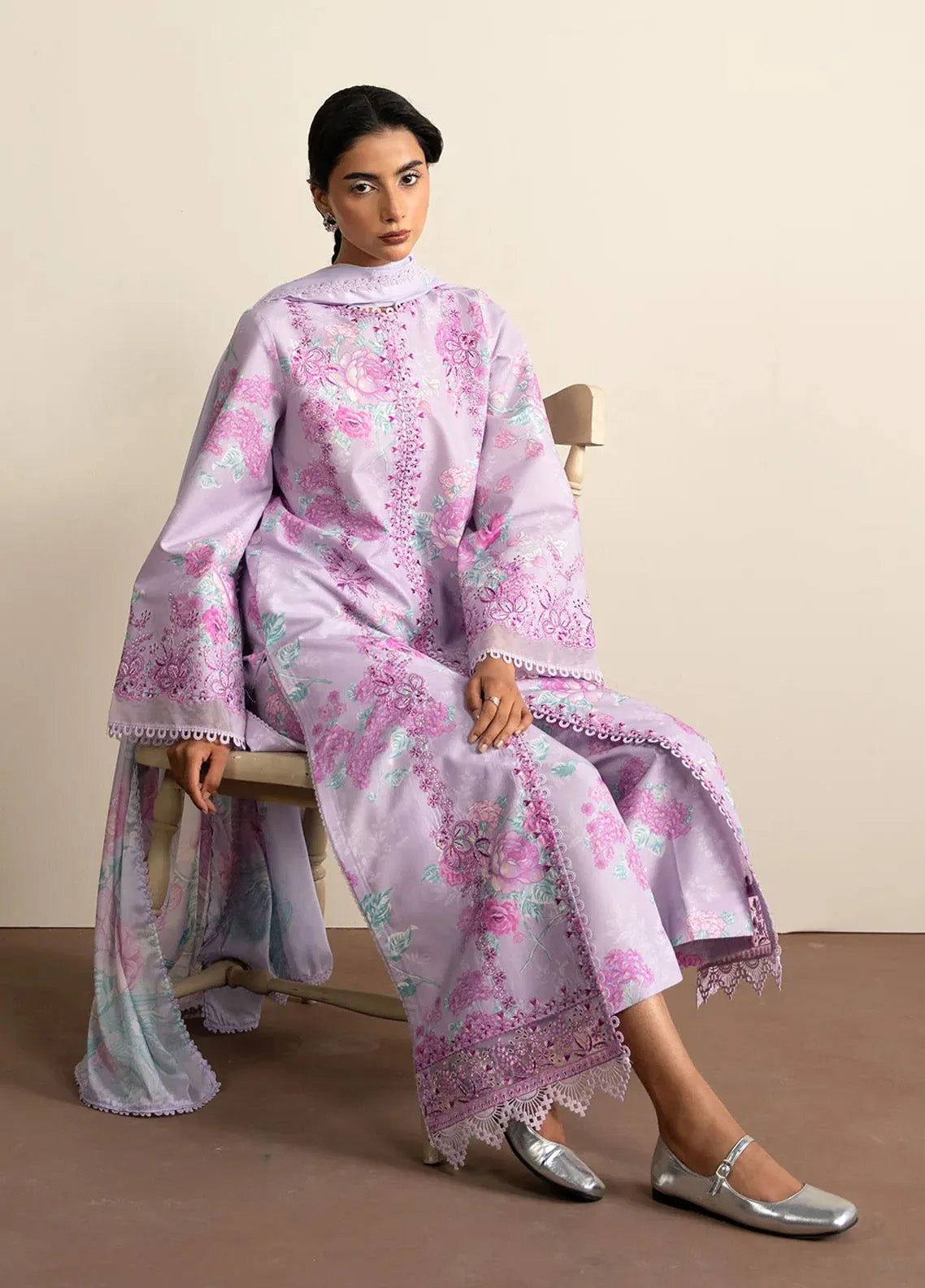 Ayzel By Afrozeh The Bare Minimum Core Embroidered Lawn 3 Piece Unstitched Suit AF24ABMV1 D-01 MOON FLOWER Ayzel By Afrozeh The Bare Minimum Core Embroidered Lawn 3 Piece Unstitched Suit AF24ABMV1 D-01 MOON FLOWER