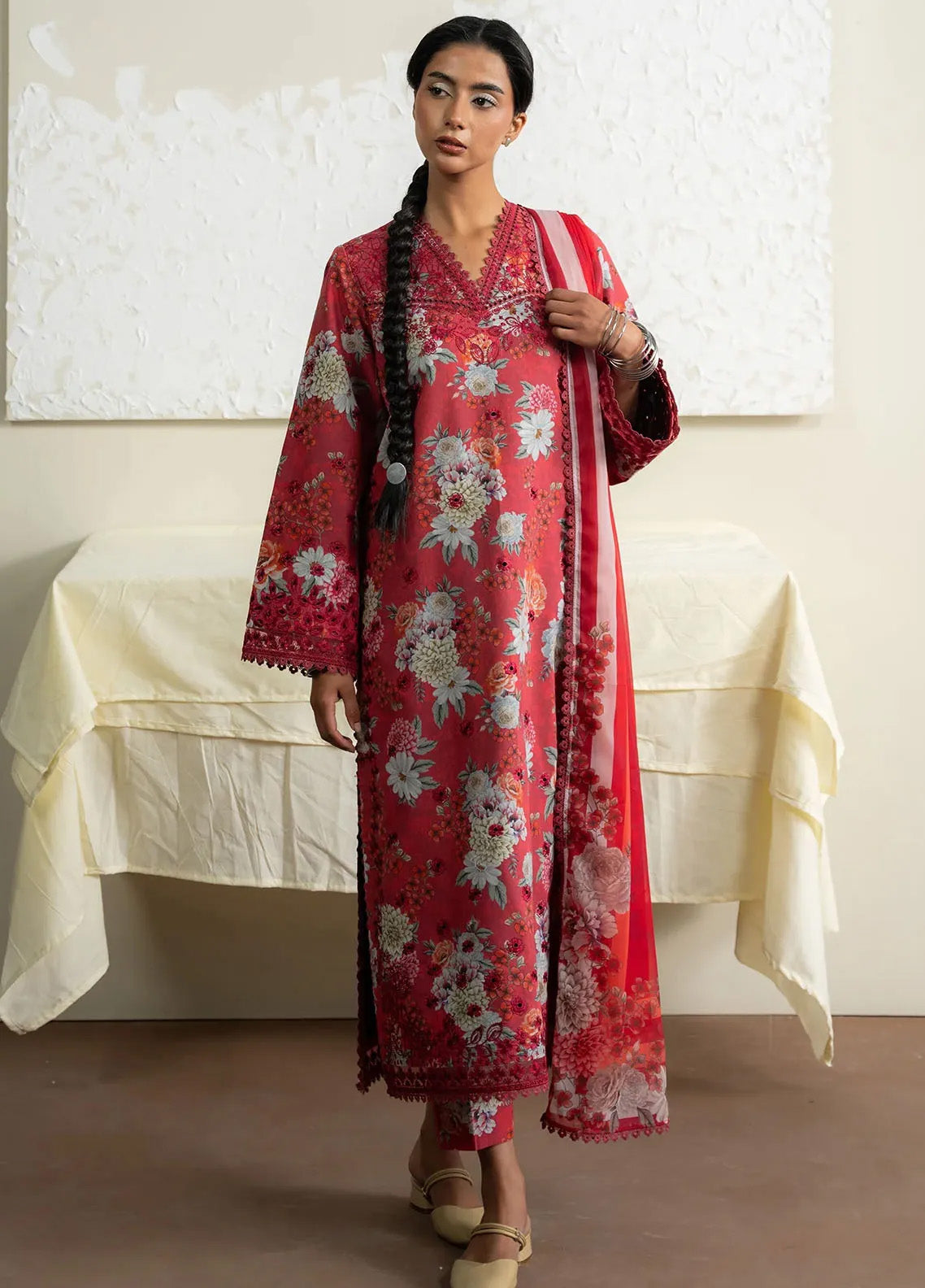 Ayzel By Afrozeh The Bare Minimum Core Embroidered Lawn 3 Piece Unstitched Suit AF24ABMV1 D-07 HONEY ROSE Ayzel By Afrozeh The Bare Minimum Core Embroidered Lawn 3 Piece Unstitched Suit AF24ABMV1 D-07 HONEY ROSE