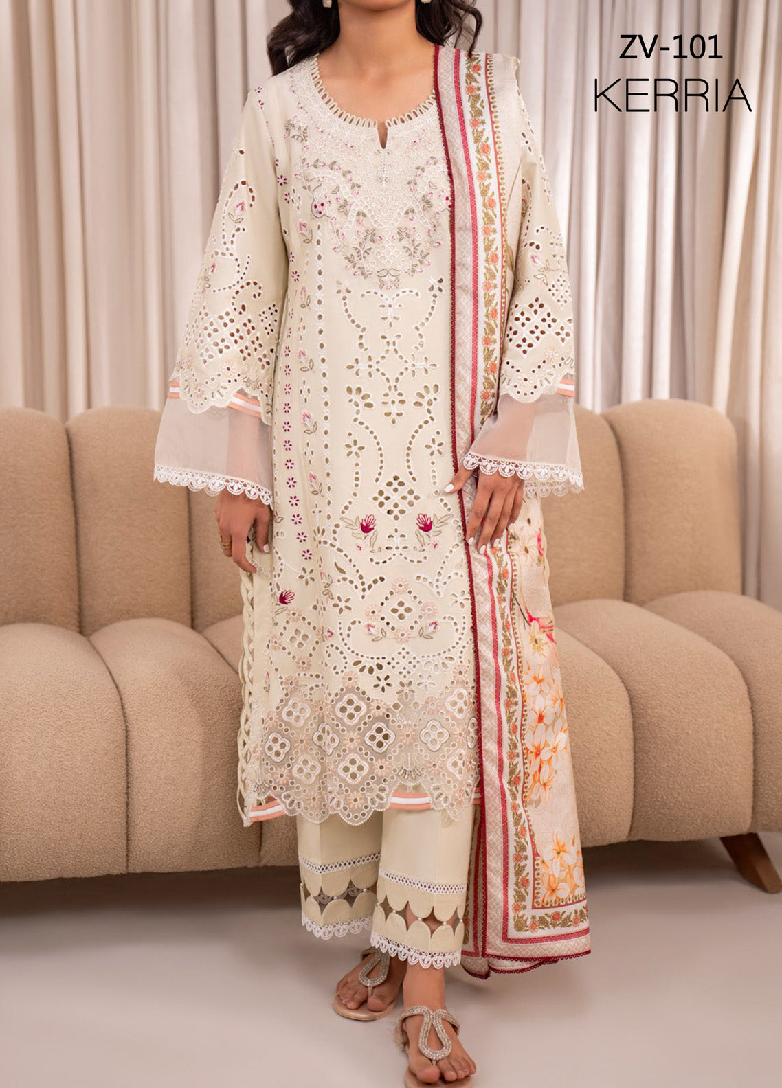 Azalea By Zavi Embroidered Lawn 3 Piece Unstitched Suit ZV25AL D-101 Azalea By Zavi Embroidered Lawn 3 Piece Unstitched Suit ZV25AL D-101