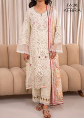 Azalea By Zavi Embroidered Lawn 3 Piece Unstitched Suit ZV25AL D-101