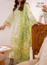 Azalea By Zavi Embroidered Lawn 3 Piece Unstitched Suit ZV25AL D-102