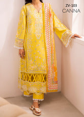 Azalea By Zavi Embroidered Lawn 3 Piece Unstitched Suit ZV25AL D-103