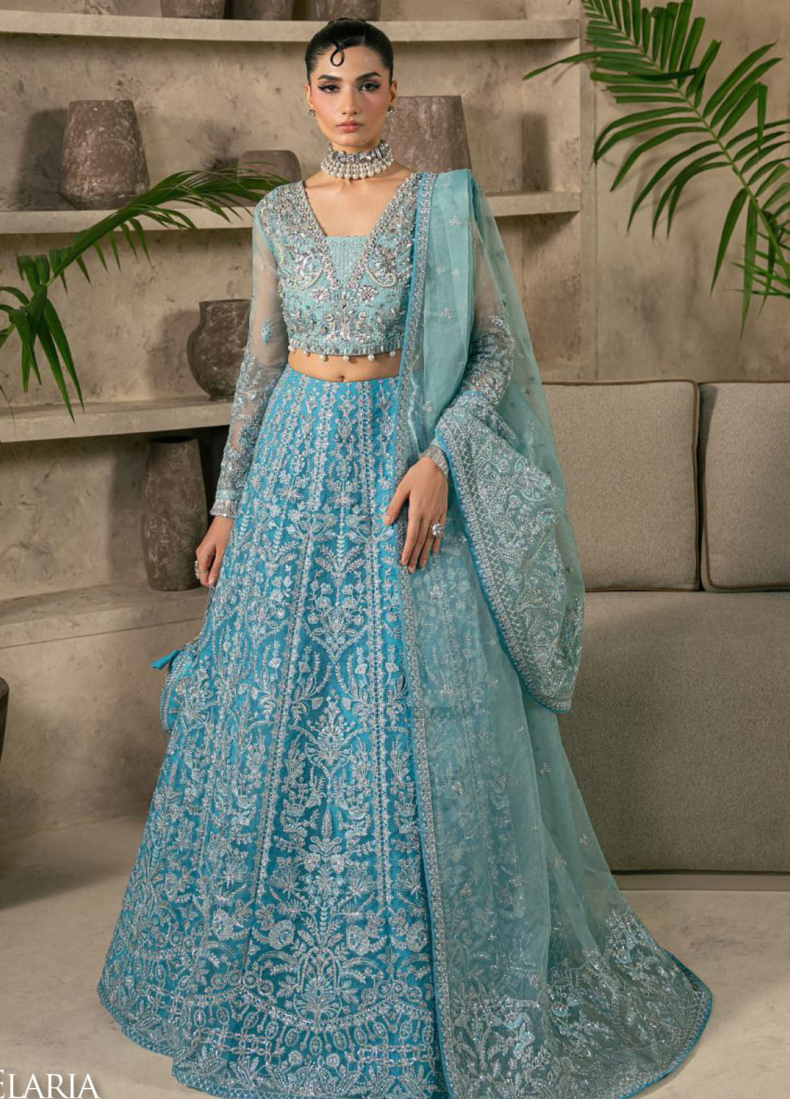Azira By Gulaal Luxury Embroidered Organza 3 Piece Unstitched Suit GL25ALF D-LFU-01 ELARIA Azira By Gulaal Luxury Embroidered Organza 3 Piece Unstitched Suit GL25ALF D-LFU-01 ELARIA