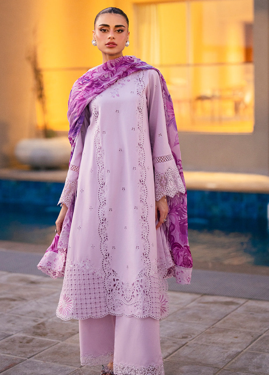 Azure Luxury Embroidered Lawn 3 Piece Unstitched Suit AZU25LL D-LILAC MAJESTY Azure Luxury Embroidered Lawn 3 Piece Unstitched Suit AZU25LL D-LILAC MAJESTY