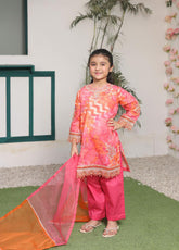 Bahar-E-Eid Shanzey Embroidered Lawn Cotton Stitched 3 Piece Suit For Girls S26BEL D-SHK-5204