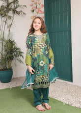 Bahar-E-Eid Shanzey Embroidered Lawn Cotton Stitched 3 Piece Suit For Girls S26BEL D-SHK-5205