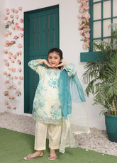 Bahar-E-Eid Shanzey Embroidered Lawn Cotton Stitched 3 Piece Suit For Girls S26BEL D-SHK-5206