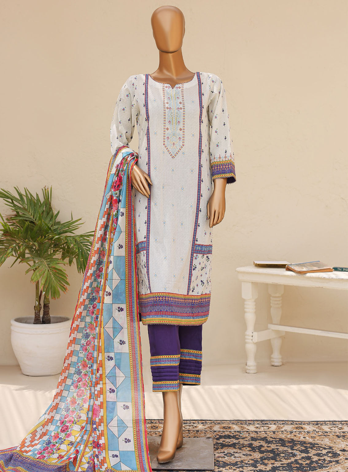Bareera By MTF Digital Printed Mid Summer Lawn 3 Piece Unstitched Suit MTF24BV3 D-06 Bareera By MTF Digital Printed Mid Summer Lawn 3 Piece Unstitched Suit MTF24BV3 D-06