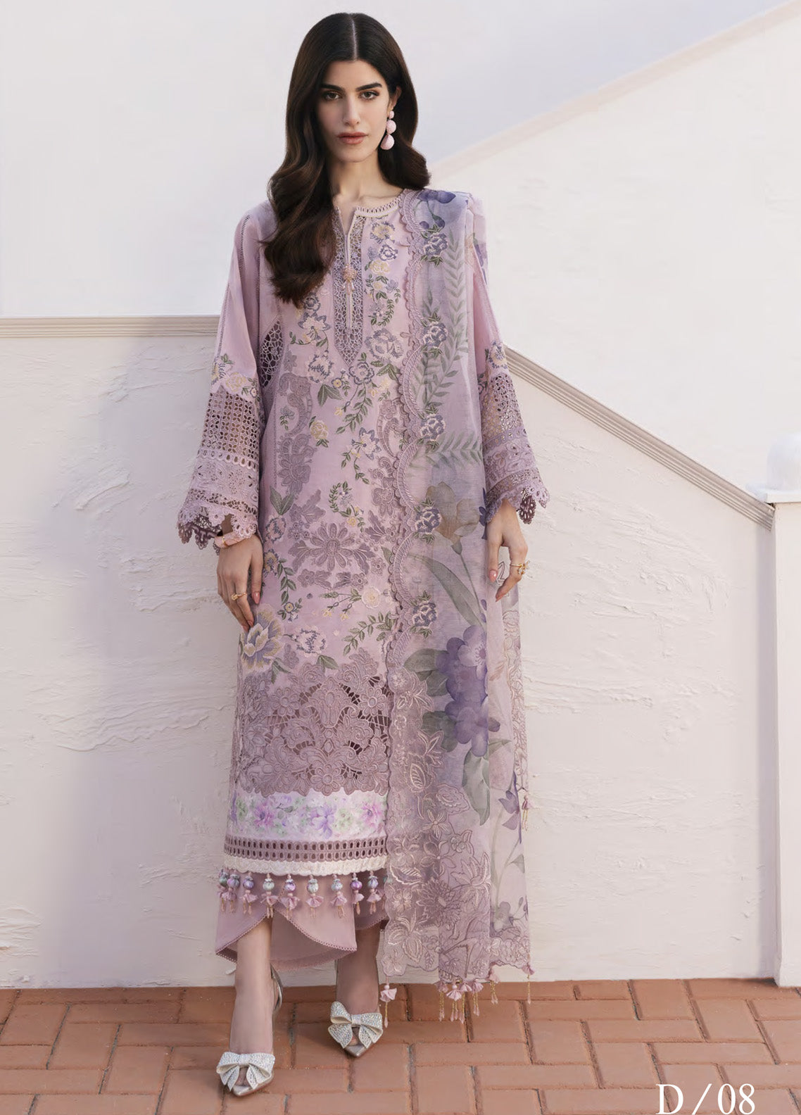 Baroque Embroidered Lawn 3 Piece Unstitched Suit BQ25EL D-08 Baroque Embroidered Lawn 3 Piece Unstitched Suit BQ25EL D-08