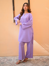 Basics By Zauk Embroidered Indian Raw Silk 2 Piece Stitched Suit ZK25SBD1 D-ORCHID