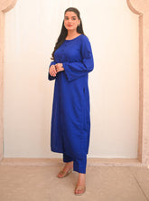 Basics By Zauk Plain Indian Raw Silk 2 Piece Stitched Suit ZK25SBD1 D-MIDNIGHT