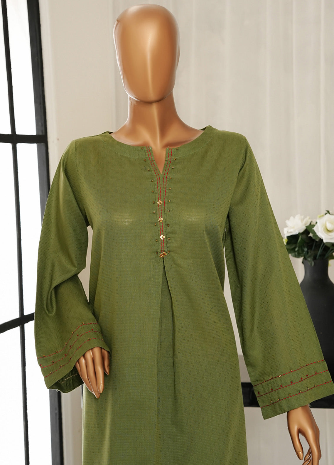 Basics Solids By HZ Textile Twinset Dobby Jacquard 2 Piece Stitched Suit HZ25BSV1 TS-04GN Basics Solids By HZ Textile Twinset Dobby Jacquard 2 Piece Stitched Suit HZ25BSV1 TS-04GN