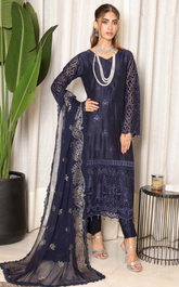 Bazaar By Schick Chikankari Viscose 3 Piece Unstitched Suit SDH24BMD D-04