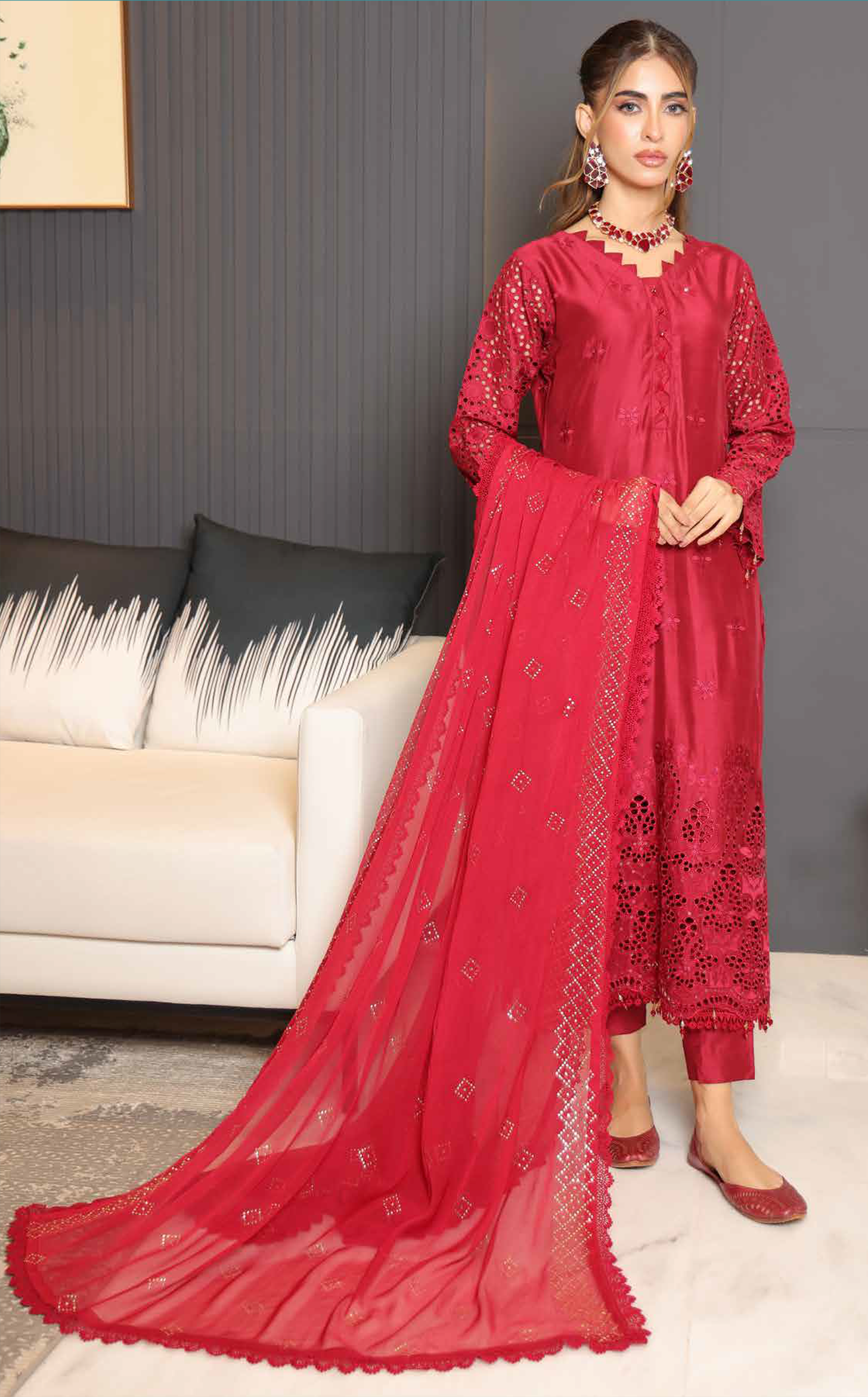 Bazaar By Schick Chikankari Viscose 3 Piece Unstitched Suit SDH24BMD D-06 Bazaar By Schick Chikankari Viscose 3 Piece Unstitched Suit SDH24BMD D-06