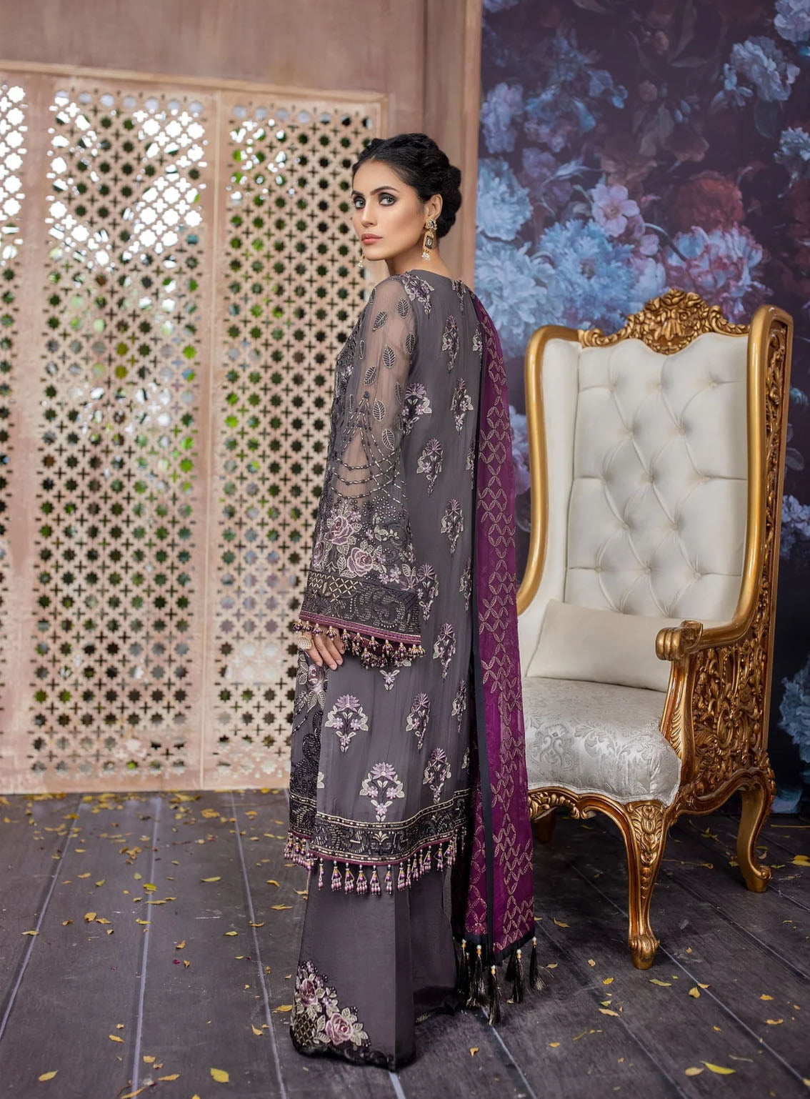 Best Of Flossie Luxury Embroidered Chiffon 3 Piece Unstitched Suit FS24LC D-310 Best Of Flossie Luxury Embroidered Chiffon 3 Piece Unstitched Suit FS24LC D-310
