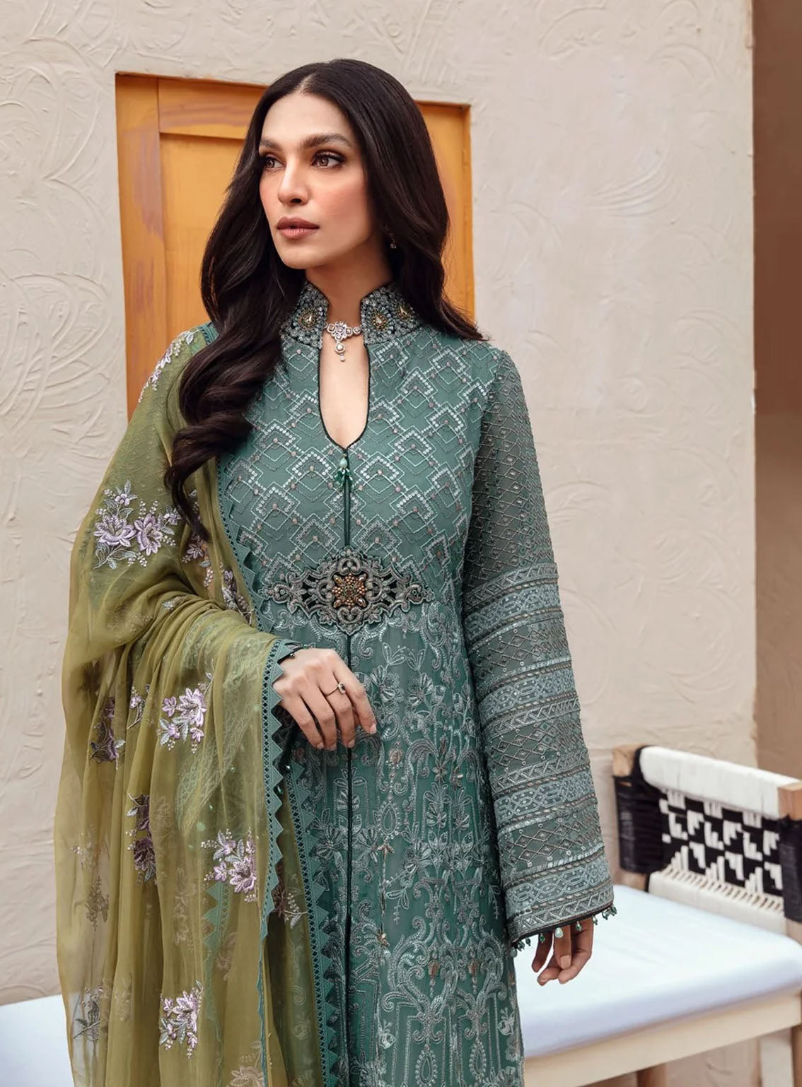 Best Of Flossie Luxury Embroidered Chiffon 3 Piece Unstitched Suit FS24LC D-409 Best Of Flossie Luxury Embroidered Chiffon 3 Piece Unstitched Suit FS24LC D-409
