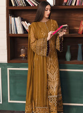 Best Of Flossie Luxury Embroidered Chiffon 3 Piece Unstitched Suit FS24LC D-501