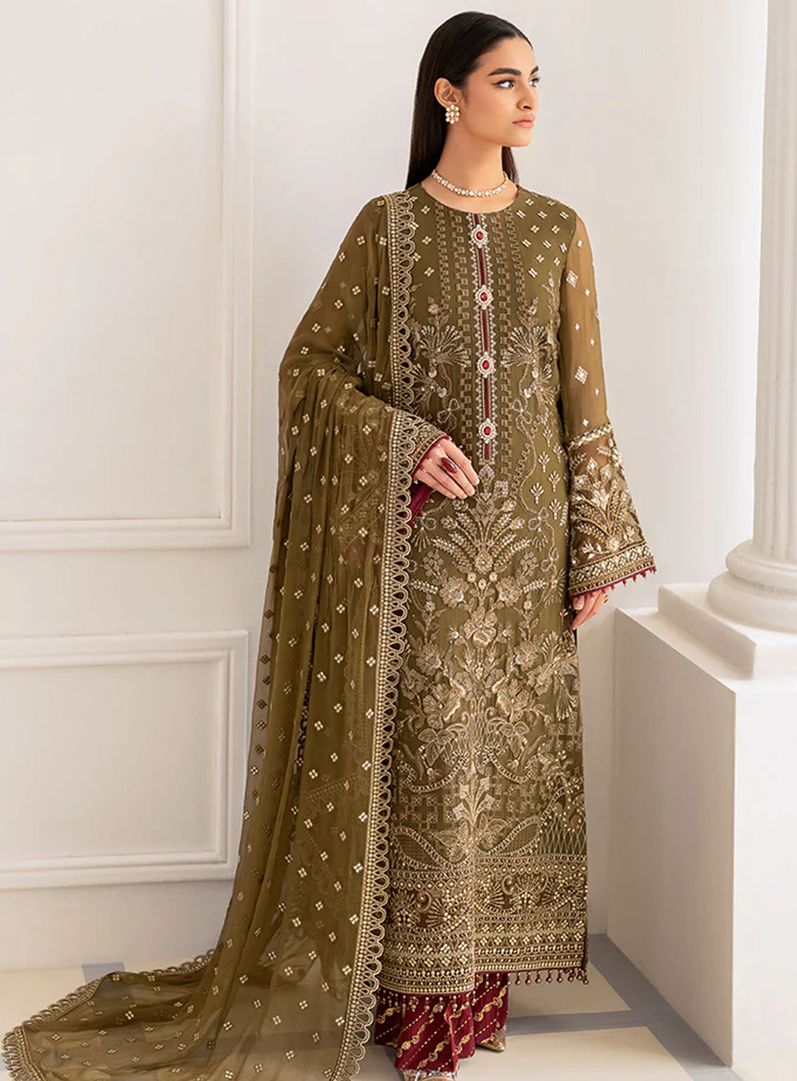 Best Of Flossie Luxury Embroidered Chiffon 3 Piece Unstitched Suit FS24LC D-602 Best Of Flossie Luxury Embroidered Chiffon 3 Piece Unstitched Suit FS24LC D-602