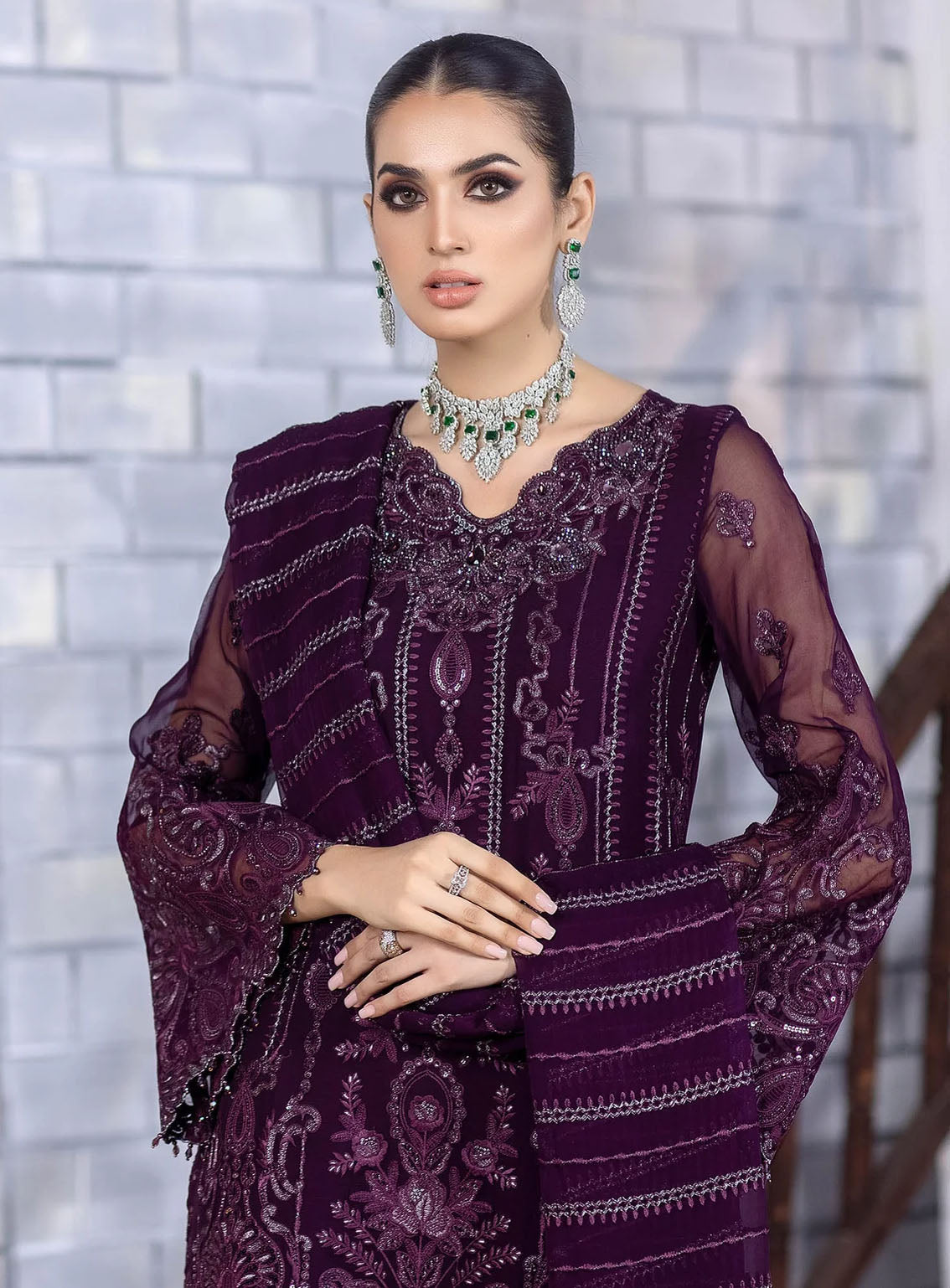 Best Of Flossie Luxury Embroidered Chiffon 3 Piece Unstitched Suit FS24SLC D-1003 Best Of Flossie Luxury Embroidered Chiffon 3 Piece Unstitched Suit FS24SLC D-1003