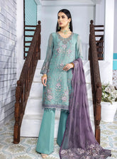 Best Of Flossie Luxury Embroidered Chiffon 3 Piece Unstitched Suit FS24SLC D-1009
