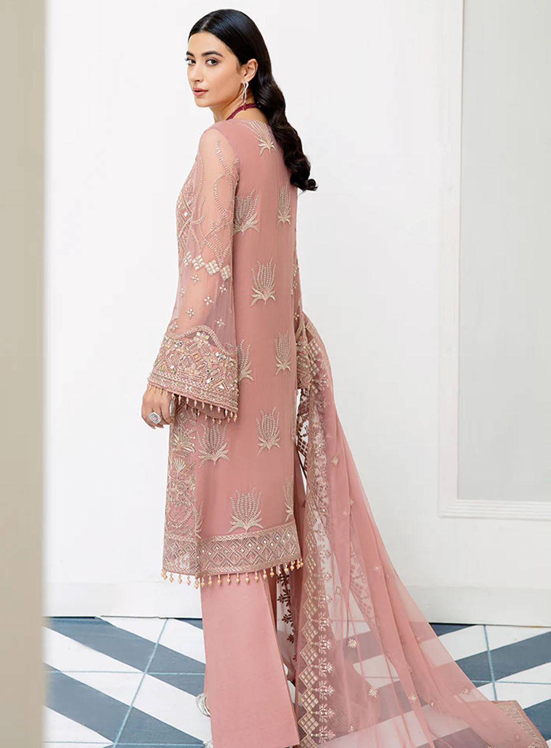 Best Of Flossie Luxury Embroidered Chiffon 3 Piece Unstitched Suit FS24SLC D-1101 Best Of Flossie Luxury Embroidered Chiffon 3 Piece Unstitched Suit FS24SLC D-1101